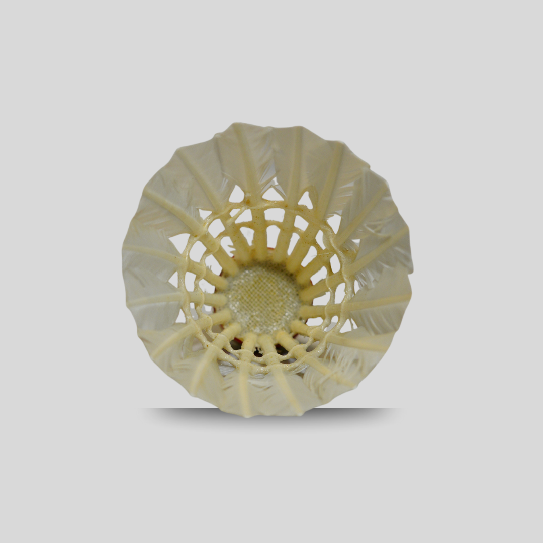 BABER SPECIAL FEATHER BADMINTON SHUTTLECOCK (PACK-12 WHITE)-(N0704)