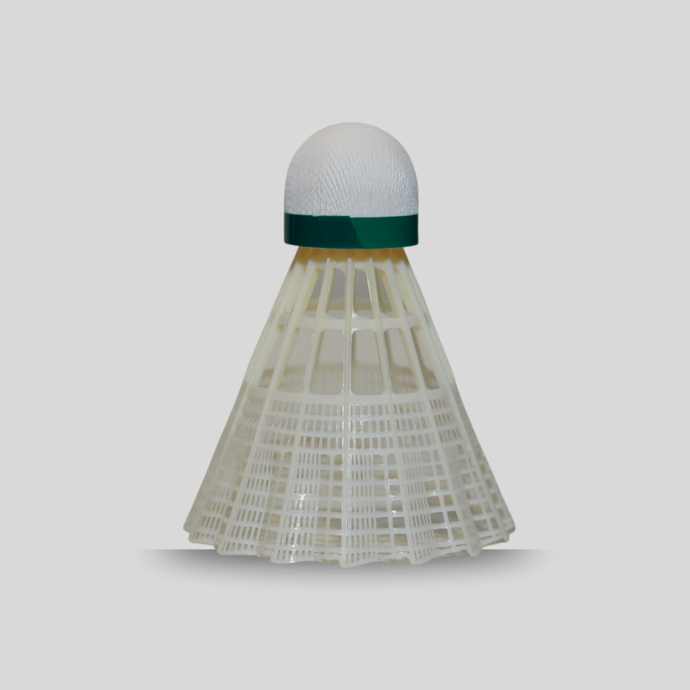 GS ONE NYLON BADMINTON SHUTTLECOCK PLASTIC WHITE  (PACK-6 )-(N0728)