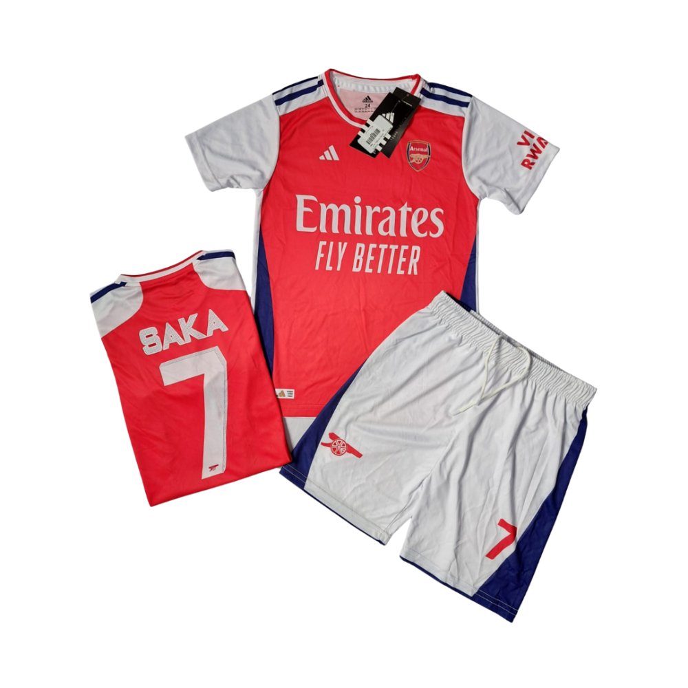 ADIDAS ARSENAL SAKA HOME FOOTBALL KIT KIDS