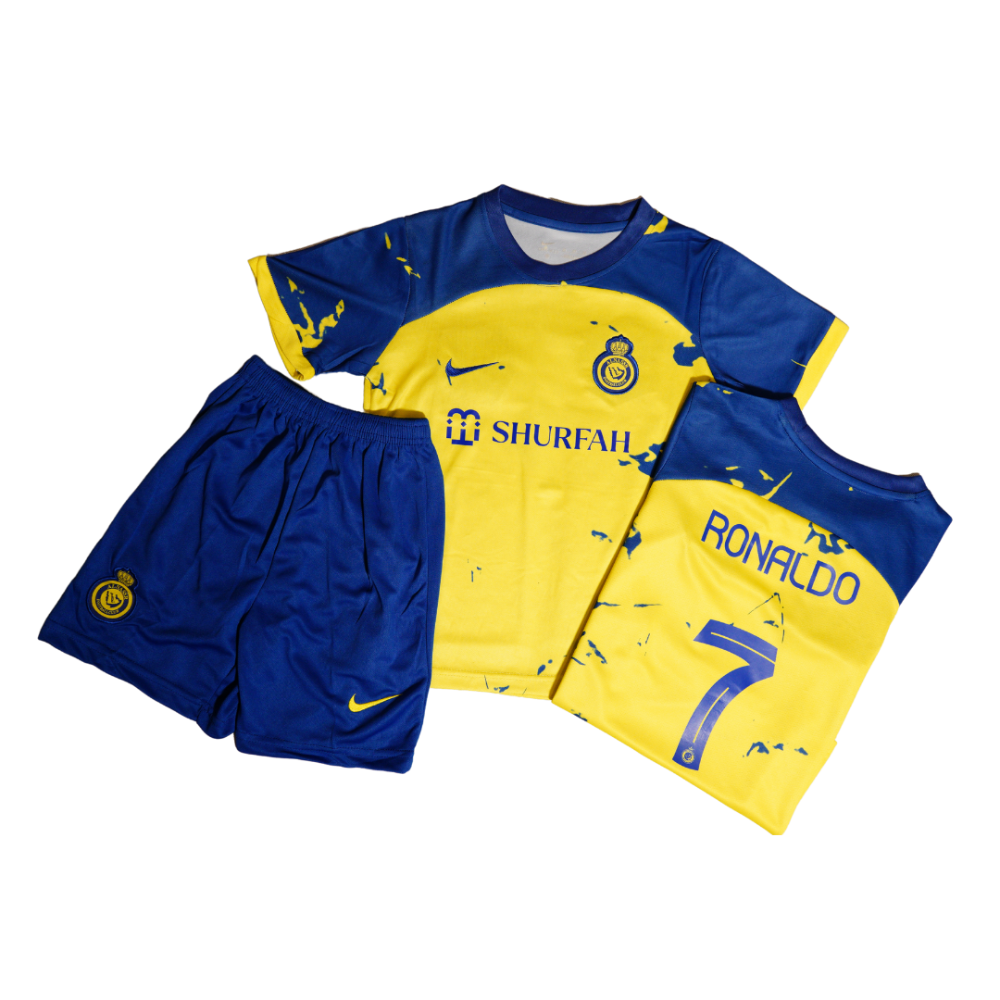NIKE ALNASR SURFAH RONALDO HOME JERSEY FOOTBALL KIT KIDS