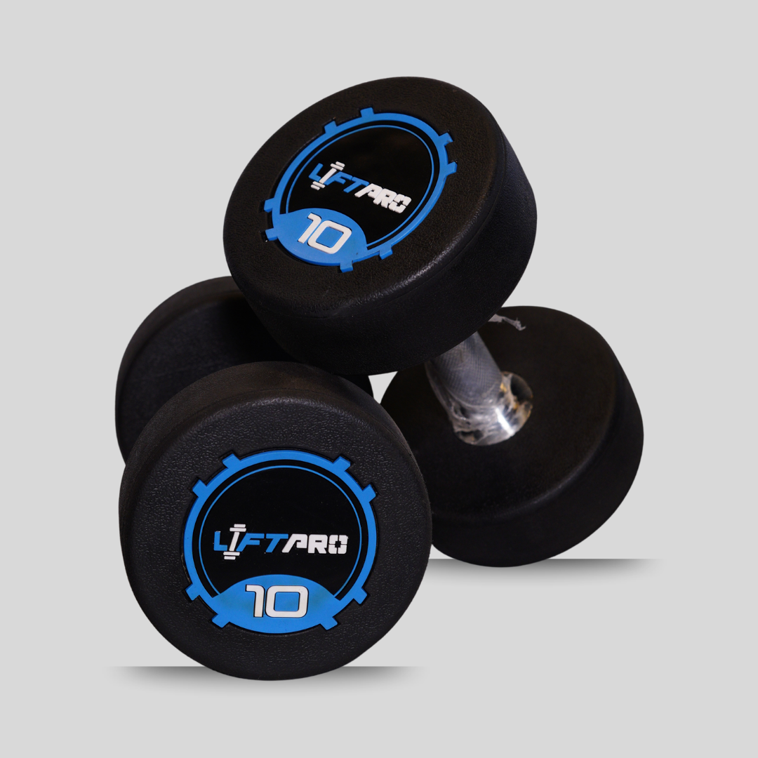 Liftpro Iron Rubber Dumbbells Pair 10 KG