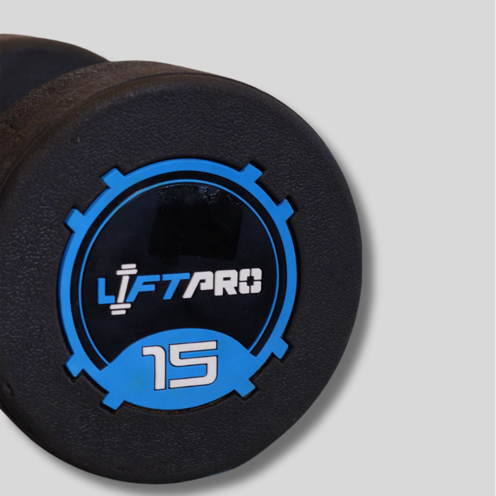 Liftpro Iron Rubber Dumbbells Pair 15 KG