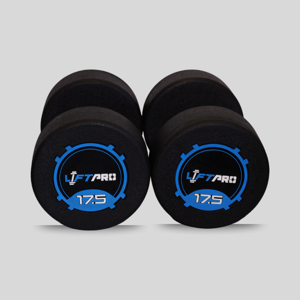 Liftpro Iron Rubber Dumbbells Pair 17.5 KG