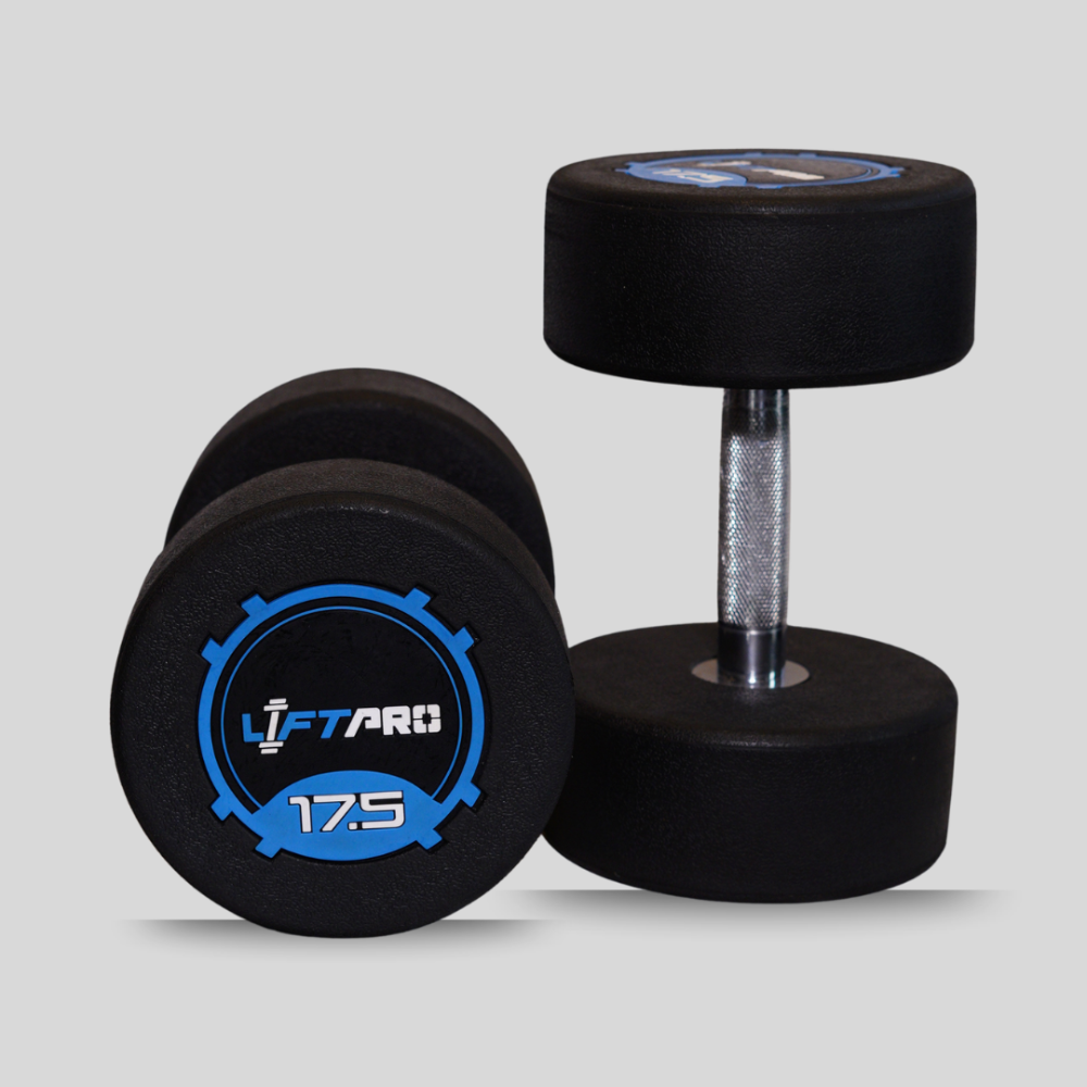Liftpro Iron Rubber Dumbbells Pair 17.5 KG