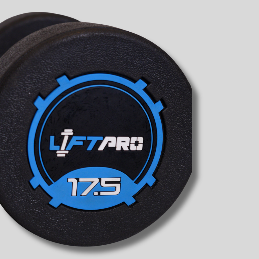 Liftpro Iron Rubber Dumbbells Pair 17.5 KG