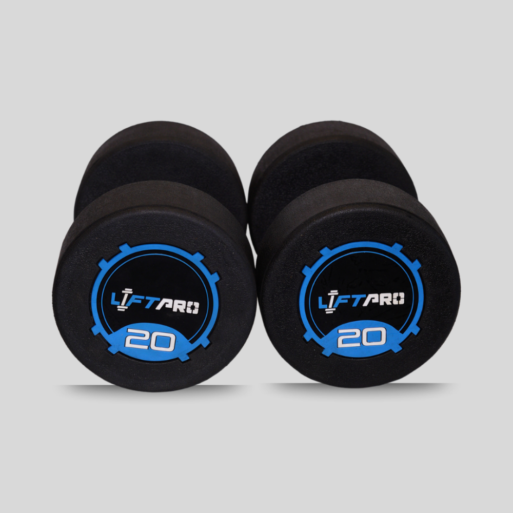 LIFTPRO IRON RUBBER DUMBBELLS PAIR 20 KG