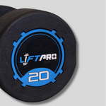 LIFTPRO IRON RUBBER DUMBBELLS PAIR 20 KG