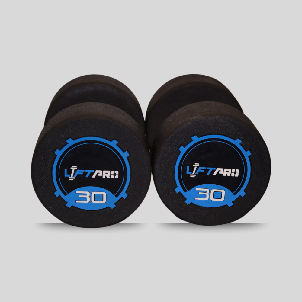 Liftpro Iron Rubber Dumbbells Pair 30 KG
