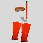Swimming Snorkel With Flapper Set and Goggles For Kids 3402