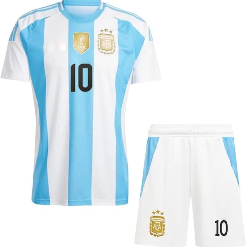 ADIDAS ARGENTINA MESSI HOME GROUND FOOTBALL KIT KIDS