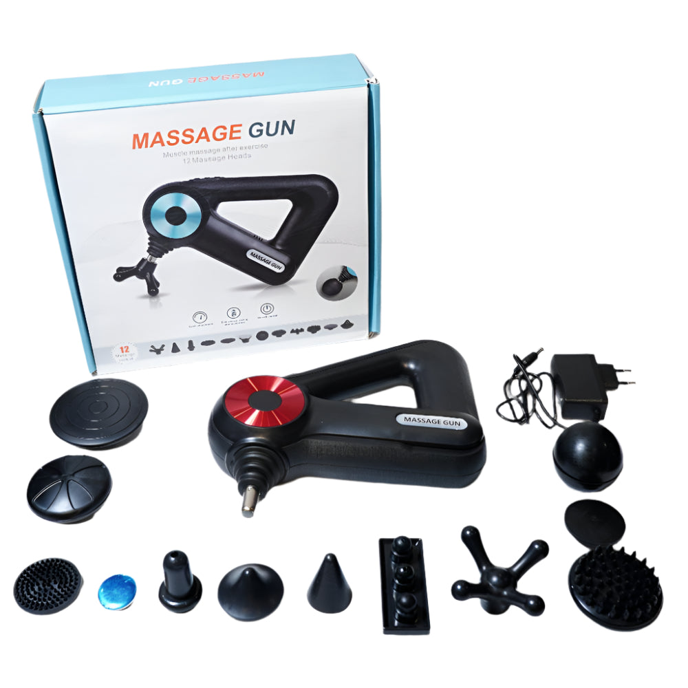 Deep Tissue Massage Gun for Muscle Pain Relief | 12 Massage Heads | Rechargeable Handheld Body Massager 8890