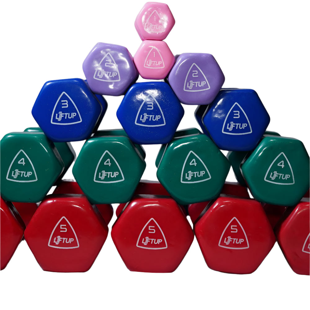 LIFTUP VINYL WEIGHT LIFTING DUMBBELLS PAIR 2 KG