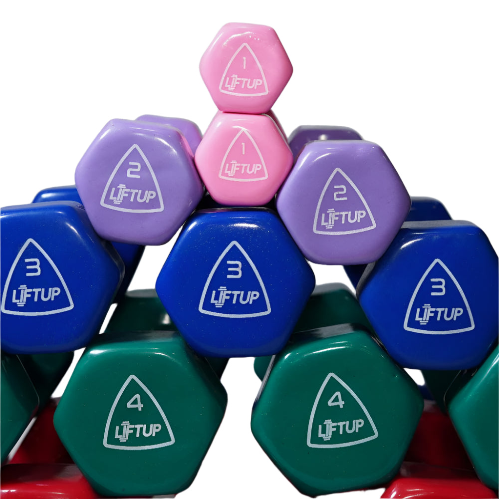 LIFTUP VINYL WEIGHT LIFTING DUMBBELLS PAIR 2 KG