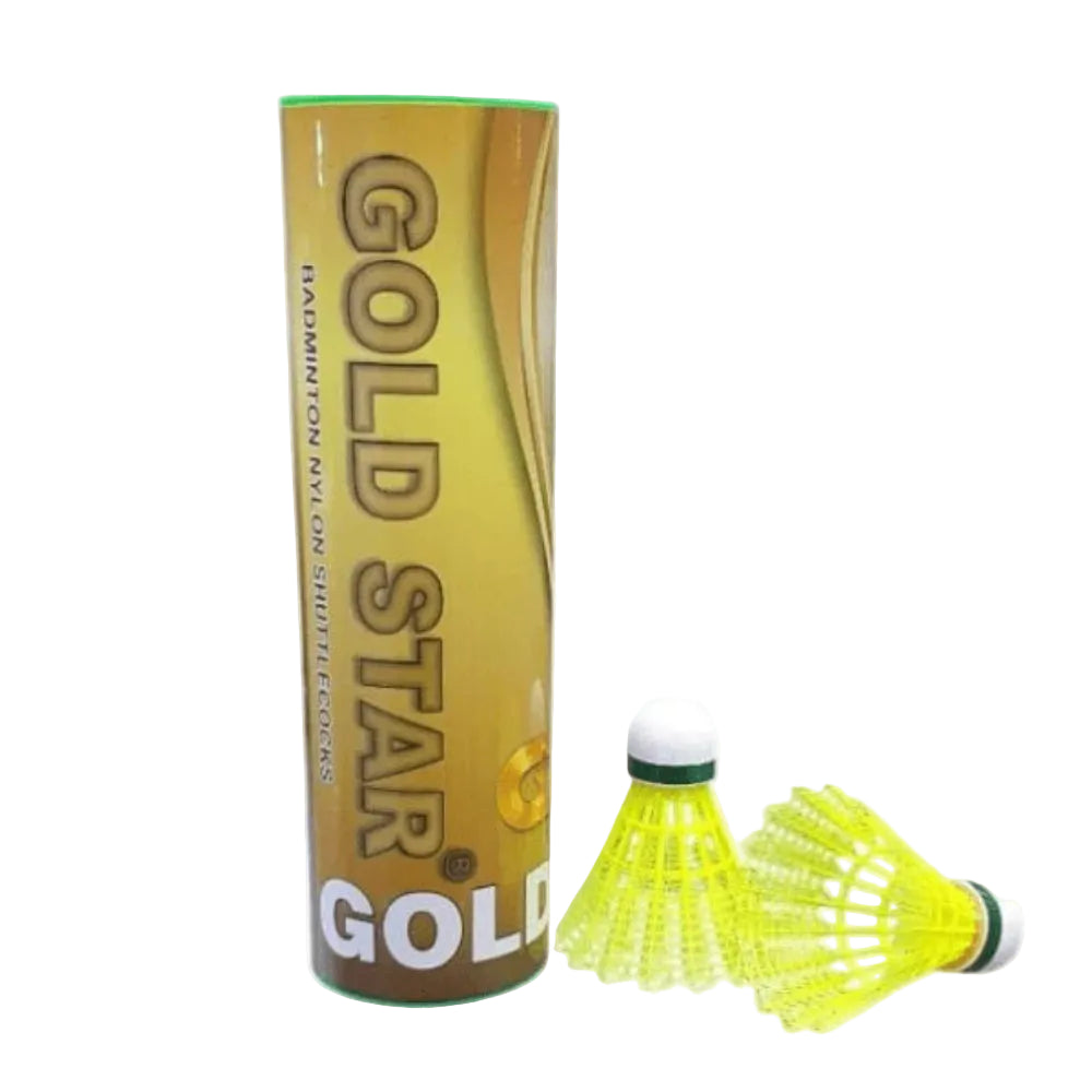 Goldstar Shuttle Gold Plastic Badminton Shuttle (Pack-6)
